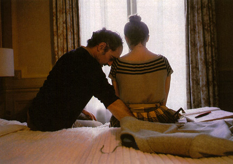 Nathalie Baye et Jean-Luc Godard sur le tournage du film Dtective ralis par Jean-Luc Godard en 1985
