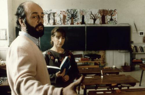 Bertrand Blier et Nathalie Baye sur le tournage du film Notre histoire