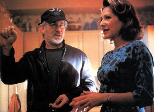 Nathalie Baye et Steven Spielberg sur le tournage de Catch me if you can (Attrape-moi si tu peux) en 2002